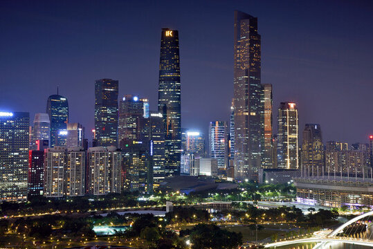 廣州珠江新城建筑風(fēng)光夜景