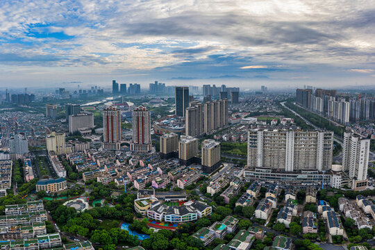 義烏江東城市建筑風光航拍