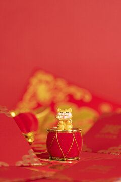 虎年春節(jié)紅色新春背景
