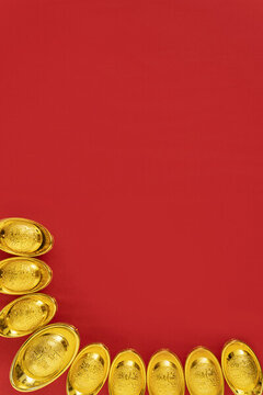金元寶紅色背景過新年圖片素材