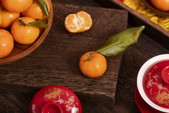橘子水果创意新年图片