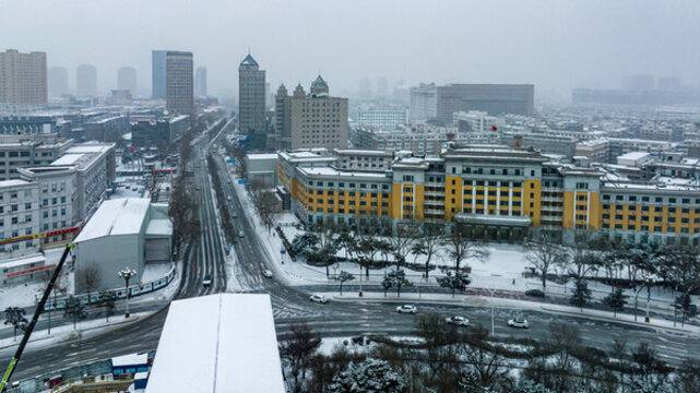 大雪中的中國長春城市景觀