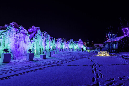夜晚的長春冰雪新天地景觀
