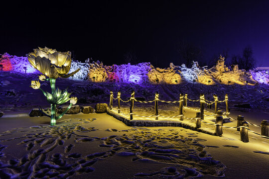 夜晚的長春冰雪新天地景觀
