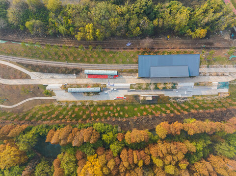 武漢青山公園深秋航拍風(fēng)光