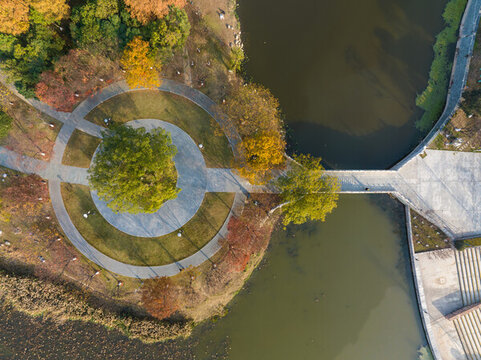 武漢漢陽(yáng)月湖公園深秋風(fēng)光