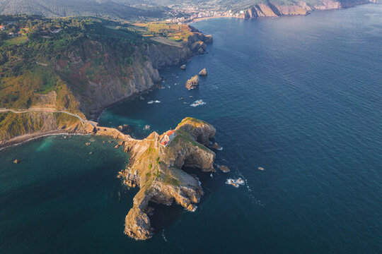 西班牙龍石島日出航拍