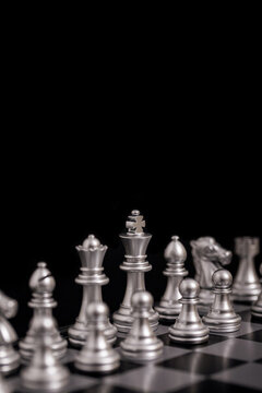國際象棋銀色棋子素材