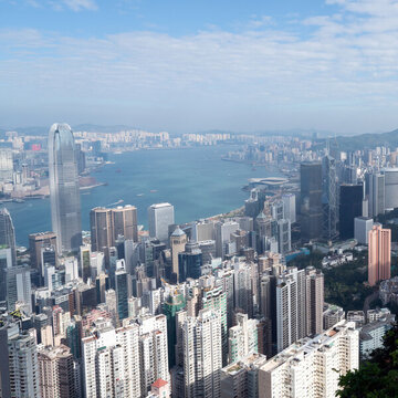 航拍中國香港現(xiàn)代建筑景觀