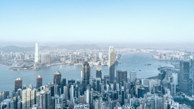 航拍中國(guó)香港城市建筑景觀