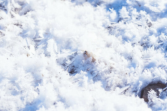 雪地冰晶特寫(xiě)微距圖片