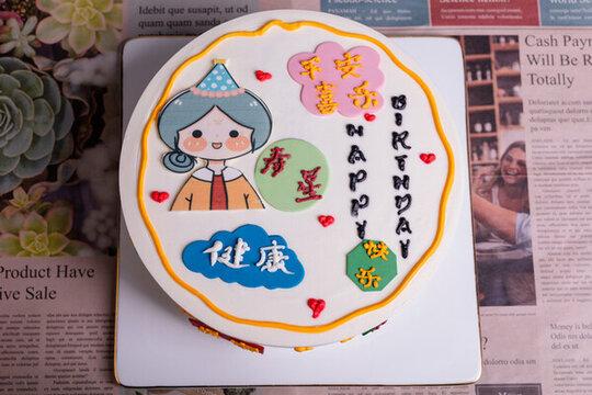壽星手繪蛋糕