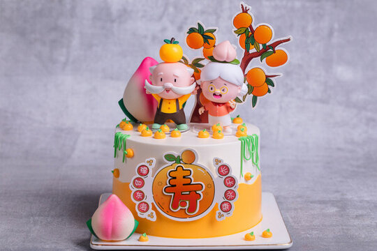 壽星壽桃祝壽蛋糕