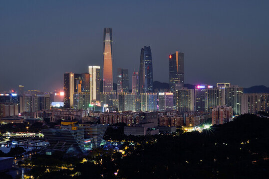 東莞南城國(guó)貿(mào)中心城市風(fēng)光夜景