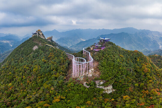 浙江建德官巖山景區(qū)風(fēng)光航拍