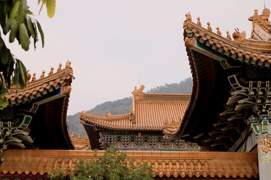 寺廟建筑斗拱飛檐翹角