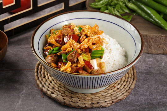 白辣椒炒臘鴨蓋碼飯