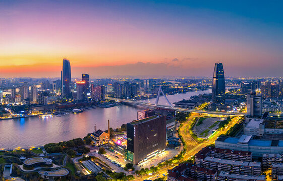 寧波三江口財(cái)富中心城市夜景