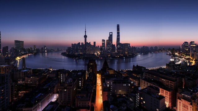 上海地标东方明珠环球全景