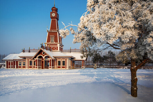 哈爾濱伏爾加莊園雪景