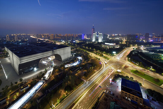 常州城市建筑風光夜景