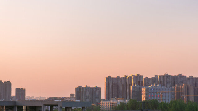 夕陽中的城市風(fēng)光