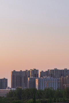 夕陽中的城市風(fēng)光