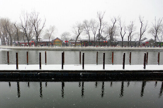 北京什剎海雪景