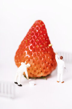 新鲜草莓有机水果白底图
