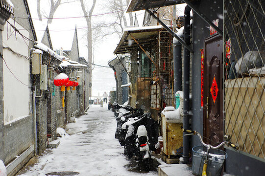 老北京胡同雪景