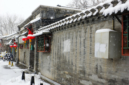 老北京胡同雪景