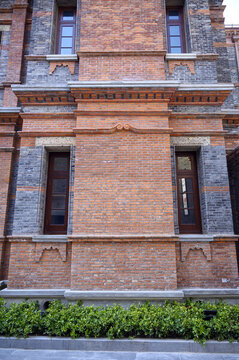 上海石庫(kù)門(mén)磚墻老建筑特寫(xiě)