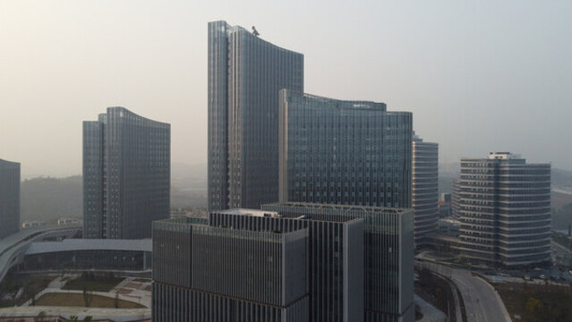 航拍城市寫字樓