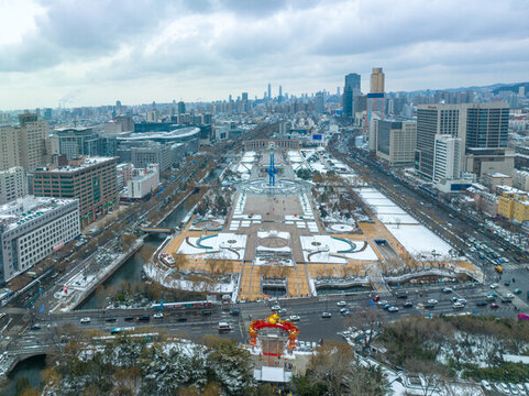 雪后的濟(jì)南城市風(fēng)光