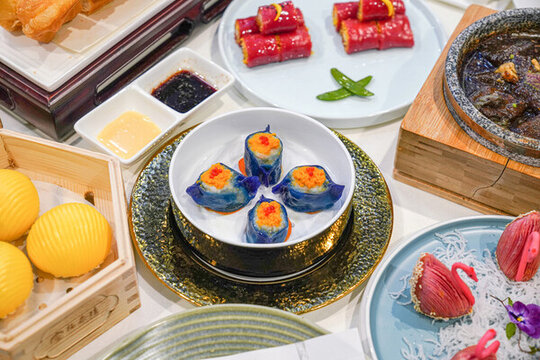 海膽餃子鲅魚餃港茶茶點(diǎn)