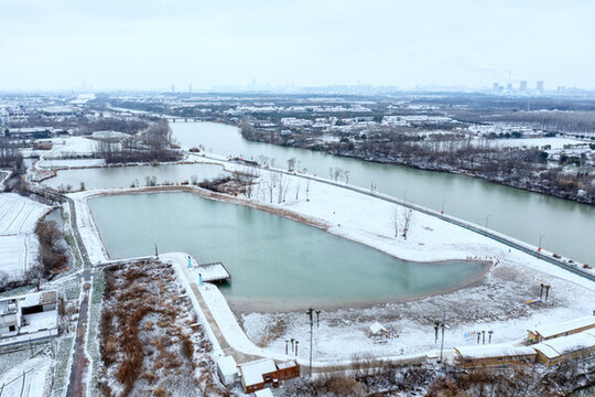 揚州七河八島棠梨灣雪景