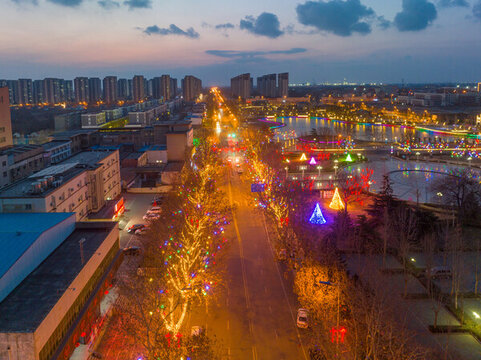 東營(yíng)廣饒西關(guān)古街夜景