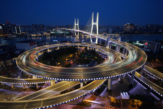 上海南浦大橋夜景