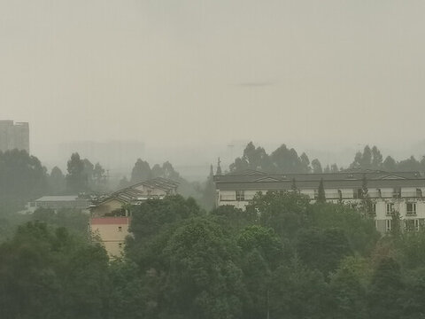 雨中成都