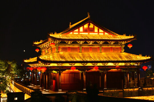 西昌建昌古城建平門夜景