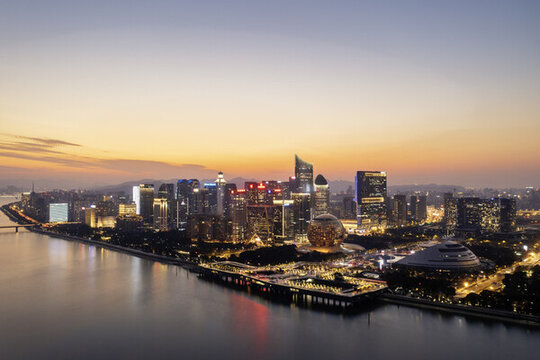 杭州錢(qián)江新城城市夜景