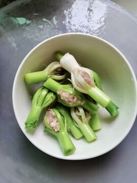 客家特色菜蒜苗釀肉
