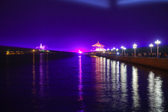 青島棧橋夜景
