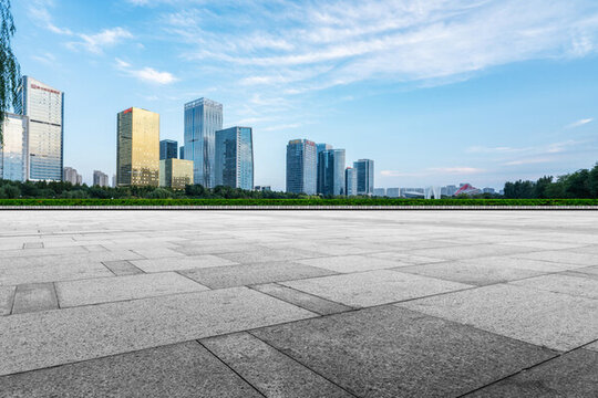 城市道路和金融區(qū)建筑