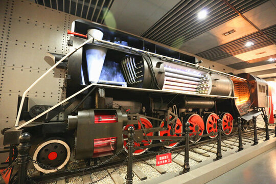 蒸汽機(jī)車工作原理示意