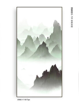 山水抽象水墨畫