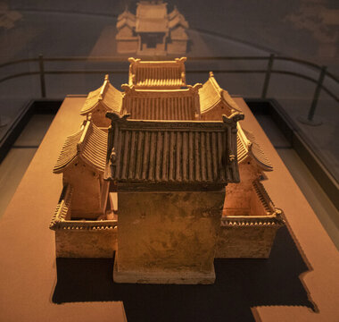 明代灰陶二進(jìn)四合宅院