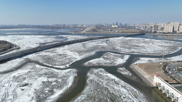 青島城陽白沙河冰河