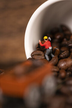 咖啡豆创意微缩图片