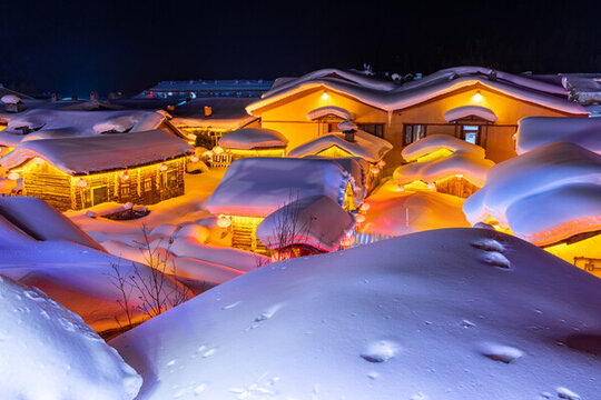 中國雪鄉(xiāng)景區(qū)夜景